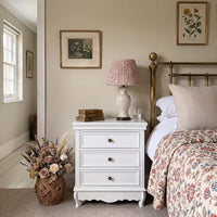 White Classic 3-Drawer Nightstand with Metal Handles