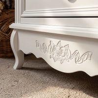 White Classic 3-Drawer Nightstand with Metal Handles, Set of 2