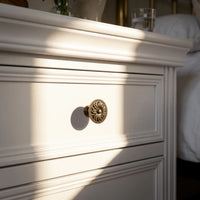 White Classic 3-Drawer Nightstand with Metal Handles, Set of 2
