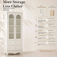 Relievo Rocaille Glass Display Cabinet with 2 Drawers (31.5")