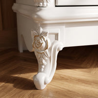 Relievo Rocaille Glass Display Cabinet with 2 Drawers (31.5")