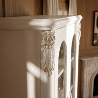 Relievo Rocaille Glass Display Cabinet with 2 Drawers (31.5")