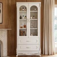 Relievo Rocaille Glass Display Cabinet with 2 Drawers (31.5")