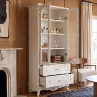 Relievo Rocaille Glass Display Cabinet with 2 Drawers (31.5")