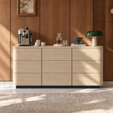 Orbis 9-Drawer Curved Dresser – Oak