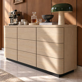 Orbis 9-Drawer Curved Dresser – Oak