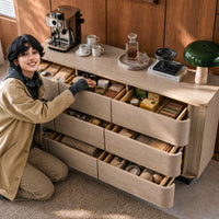 Orbis 9-Drawer Curved Dresser – Oak