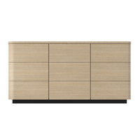 Orbis 9-Drawer Curved Dresser – Oak