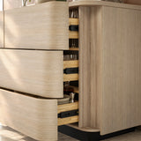 Orbis 9-Drawer Curved Dresser – Oak