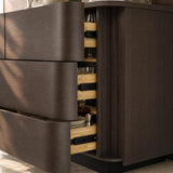 Orbis 9-Drawer Curved Dresser – Black Walnut