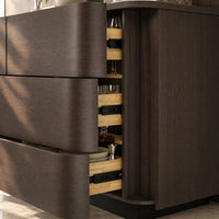 Orbis 9-Drawer Curved Dresser – Black Walnut