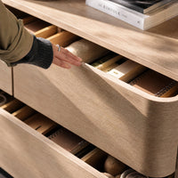 Orbis 9-Drawer Curved Dresser – Oak