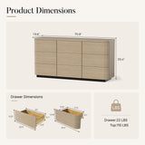 Orbis 9-Drawer Curved Dresser – Oak