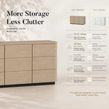 Orbis 9-Drawer Curved Dresser – Oak