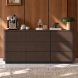 Orbis 9-Drawer Curved Dresser – Black Walnut