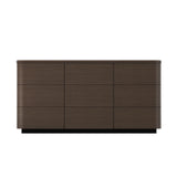 Orbis 9-Drawer Curved Dresser – Black Walnut