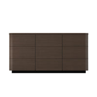 Orbis 9-Drawer Curved Dresser – Black Walnut