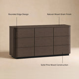 Orbis 9-Drawer Curved Dresser – Black Walnut