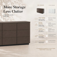 Orbis 9-Drawer Curved Dresser – Black Walnut
