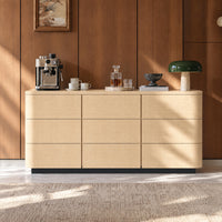 Orbis 9-Drawer Curved Dresser – Natural Wood