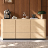 Orbis 9-Drawer Curved Dresser – Natural Wood