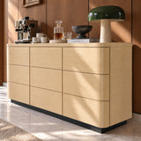 Orbis 9-Drawer Curved Dresser – Natural Wood
