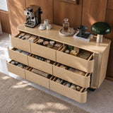 Orbis 9-Drawer Curved Dresser – Natural Wood