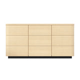 Orbis 9-Drawer Curved Dresser – Natural Wood