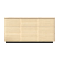 Orbis 9-Drawer Curved Dresser – Natural Wood