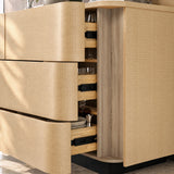 Orbis 9-Drawer Curved Dresser – Natural Wood