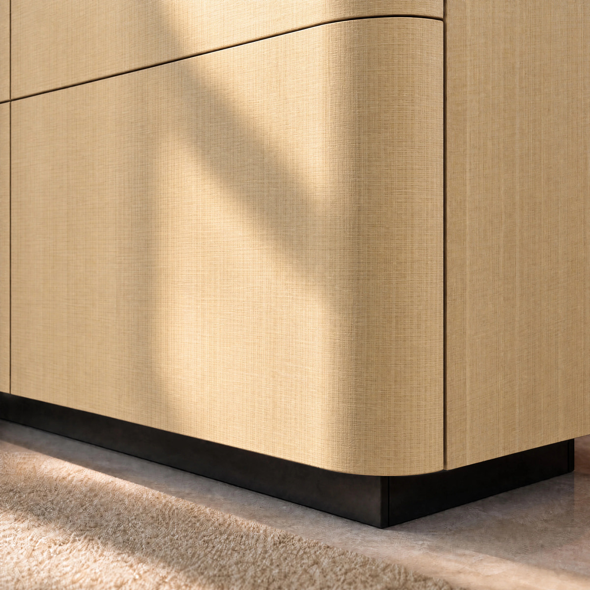Orbis 9-Drawer Curved Dresser – Natural Wood
