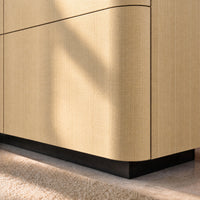 Orbis 9-Drawer Curved Dresser – Natural Wood