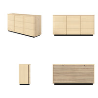 Orbis 9-Drawer Curved Dresser – Natural Wood