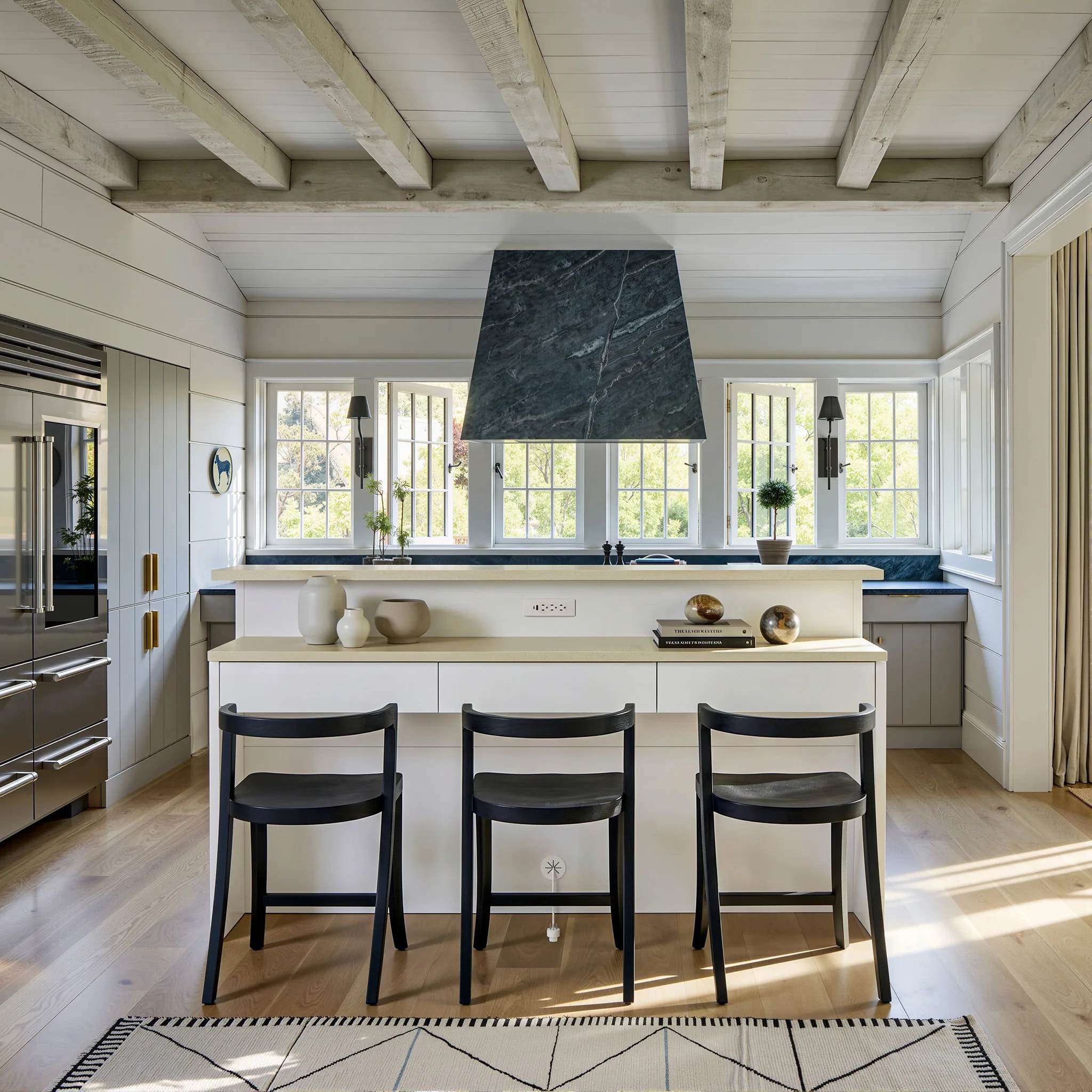 Modern Kitchen Island with Built-In Power Outlet and Dual-Level Tabletop