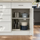 Modern Kitchen Island with Built-In Power Outlet and Dual-Level Tabletop