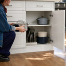Modern Kitchen Island with Built-In Power Outlet and Dual-Level Tabletop