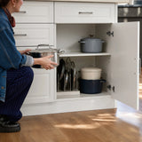 Modern Kitchen Island with Built-In Power Outlet and Dual-Level Tabletop