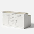 Modern Kitchen Island with Built-In Power Outlet and Dual-Level Tabletop