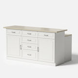 Modern Kitchen Island with Built-In Power Outlet and Dual-Level Tabletop