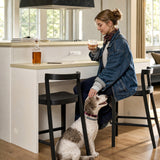 Modern Kitchen Island with Built-In Power Outlet and Dual-Level Tabletop