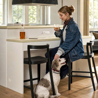 Modern Kitchen Island with Built-In Power Outlet and Dual-Level Tabletop