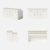 Modern Kitchen Island with Built-In Power Outlet and Dual-Level Tabletop