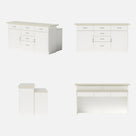 Modern Kitchen Island with Built-In Power Outlet and Dual-Level Tabletop