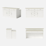 Modern Kitchen Island with Built-In Power Outlet and Dual-Level Tabletop