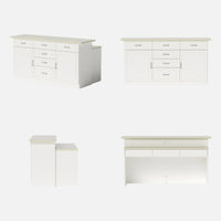 Modern Kitchen Island with Built-In Power Outlet and Dual-Level Tabletop