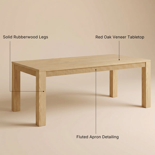 Wave Edge Solid Wood Dining Table