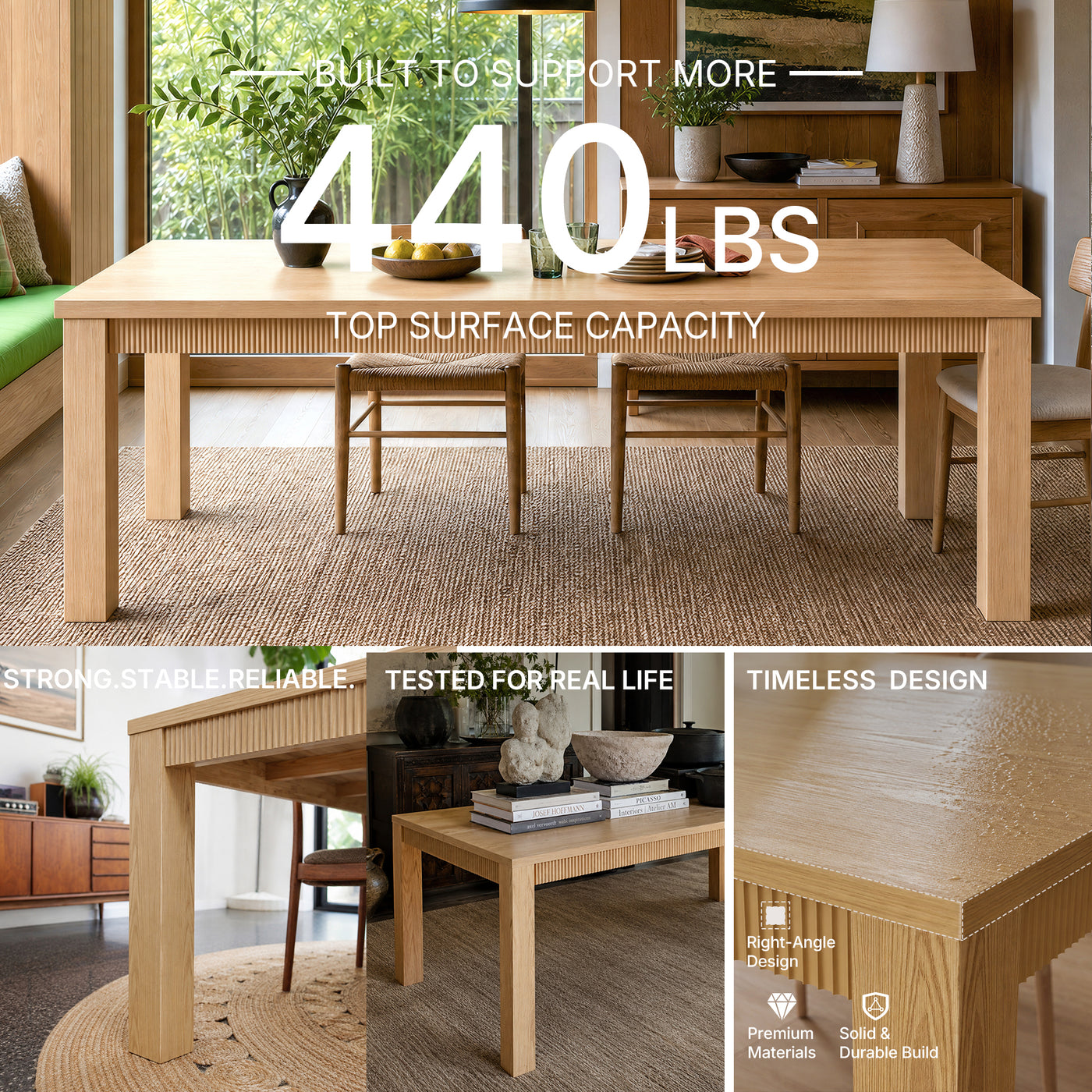 Wave Edge Solid Wood Desk