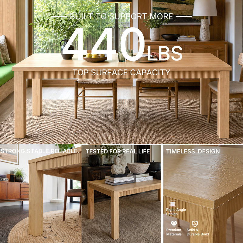 Wave Edge Solid Wood Dining Table
