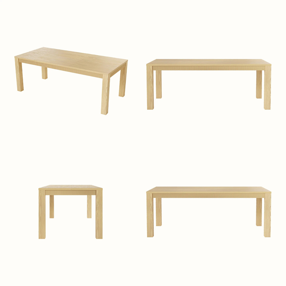 Wave Edge Dining Table Set for 8
