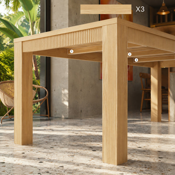 Wave Edge Solid Wood Dining Table
